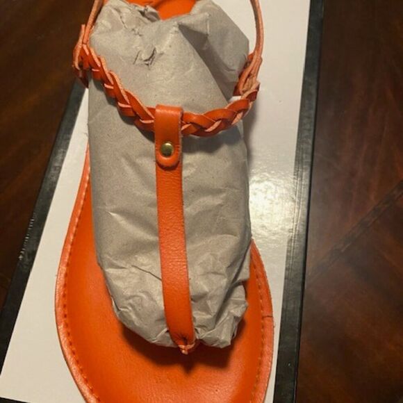 Nine West Orange Thong Slingback Flat sandals, size 10 1/2 - Picture 4 of 8